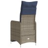 Lot de 2 chaises de jardin inclinables avec coussins en résine tressée grise 557049557049