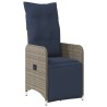 Chaise de jardin inclinable avec coussins en résine tressée grise 557050557050