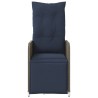Chaise de jardin inclinable avec coussins en résine tressée grise 557050557050