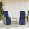 Lot de 2 chaises de jardin inclinables avec Table en résine tressée grise 557052557052