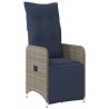 Lot de 2 chaises de jardin inclinables avec Table en résine tressée grise 557052557052