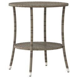 Lot de 2 chaises de jardin inclinables avec Table en résine tressée grise 557052557052