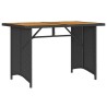 Table de jardin et dessus en bois noir 110x68x70 cm poly rotin 557066557066