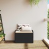 Banc de rangement avec coussin noir 80x51x52 cm résine tressée 557078557078