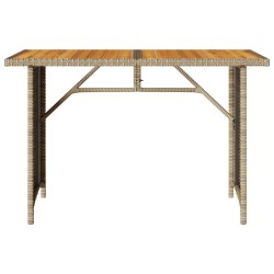 Table de jardin avec dessus en bois noir 110x68x70 cm rotin 557080557080