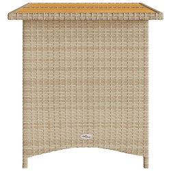 Table de jardin avec dessus en bois noir 110x68x70 cm rotin 557080557080