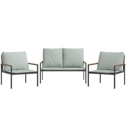 Salon de jardin avec coussins 3 pcs anthracite acier 557083557083