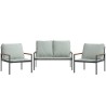 Salon de jardin avec coussins 3 pcs anthracite acier 557083557083