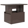 Table de jardin dessus en verre marron 100x55x73 cm poly rotin 557085557085