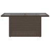 Table de jardin dessus en verre marron 100x55x73 cm poly rotin 557085557085