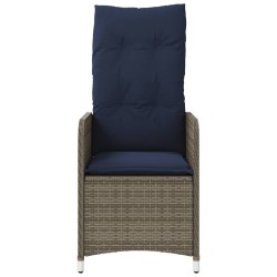 Lot de 2 chaises de jardin inclinables avec coussins en résine tressée grise 557086557086