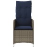 Lot de 2 chaises de jardin inclinables avec coussins en résine tressée grise 557086557086