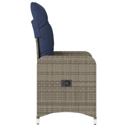 Lot de 2 chaises de jardin inclinables avec coussins en résine tressée grise 557086557086