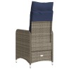 Lot de 2 chaises de jardin inclinables avec coussins en résine tressée grise 557086557086