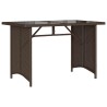 Table de jardin avec dessus en verre marron 110x68x70 cm rotin 557088557088
