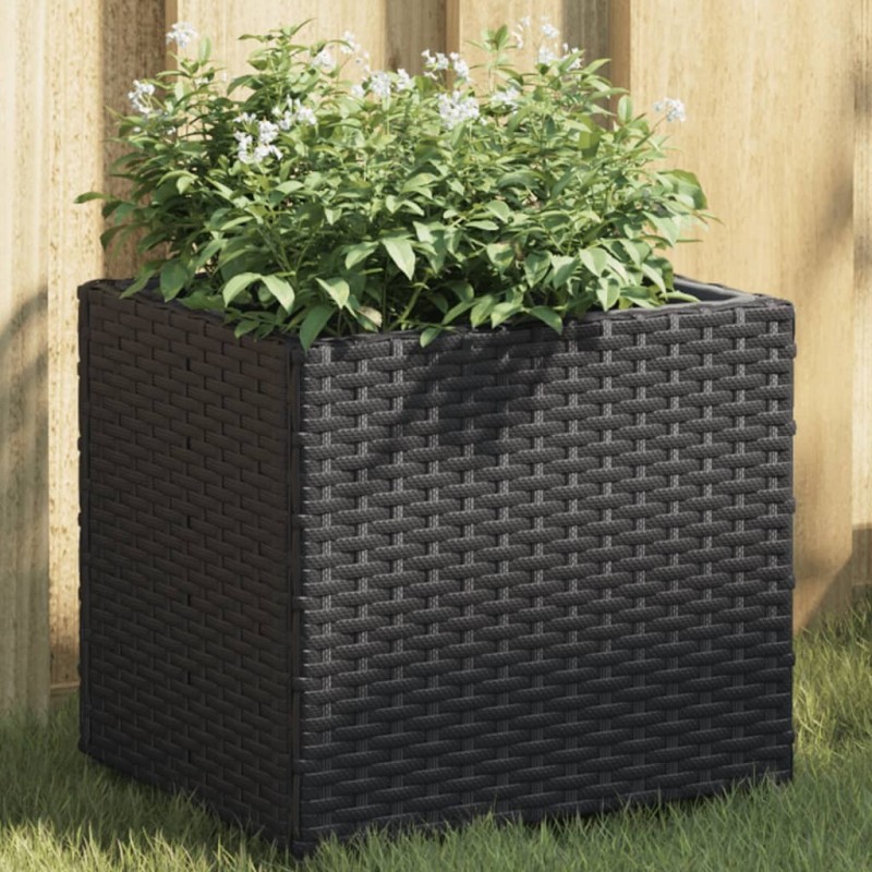 Jardinière noir 36x30x32 cm résine tressée 557089557089