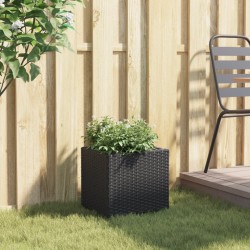 Jardinière noir 36x30x32 cm résine tressée 557089557089