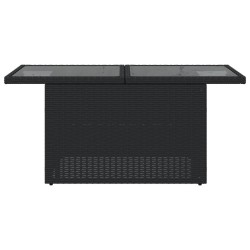 Table de jardin dessus en verre noir 100x55x73cm résine tressée 557091557091