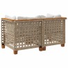 Canapés d'angle de jardin et coussins 2pcs beige résine tressée 557099557099
