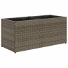 Jardinière avec 2 pots gris 72x30x32 cm résine tressée 557100557100