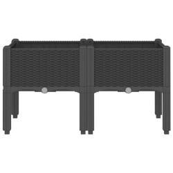 Jardinière avec pieds noir 80x40x42 cm PP 557101557101
