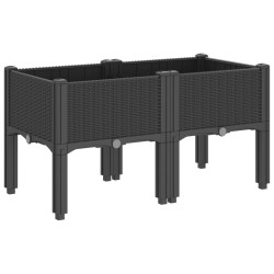 Jardinière avec pieds noir 80x40x42 cm PP 557101557101