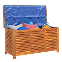 Boîte de rangement de jardin persiennes 113x50x56cm bois acacia 557102557102