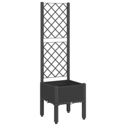 Jardinière avec treillis noir 40x40x142 cm PP 557103557103