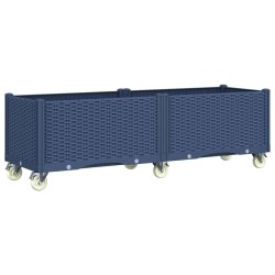 Jardinière à roulettes bleu gris 160x50x54 cm PP 557106557106