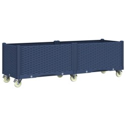 Jardinière à roulettes bleu gris 160x50x54 cm PP 557106557106