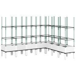 Jardinière avec treillis blanc 200x160x142,5 cm PP 557107557107
