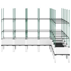 Jardinière avec treillis blanc 200x160x142,5 cm PP 557107557107