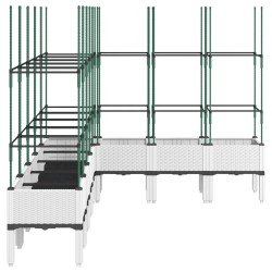 Jardinière avec treillis blanc 200x160x142,5 cm PP 557107557107