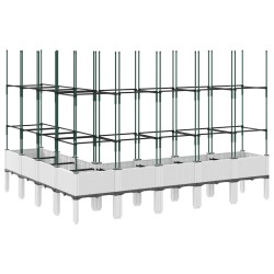Jardinière avec treillis blanc 200x160x142,5 cm PP 557107557107