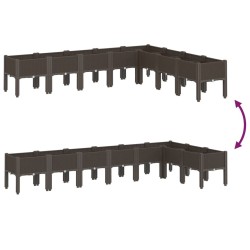 Jardinière avec pieds marron 200x160x42 cm PP 557108557108