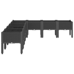 Jardinière avec pieds noir 200x160x42 cm PP 557109557109