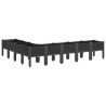 Jardinière avec pieds noir 200x160x42 cm PP 557109557109