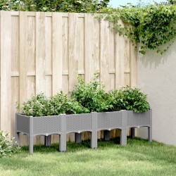 Jardinière avec pieds gris clair 160x40x42 cm PP 557110557110