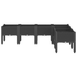 Jardinière avec pieds noir 160x120x42 cm PP 557111557111