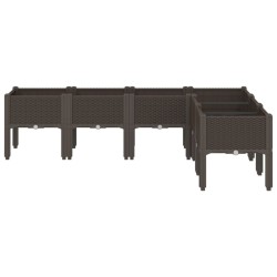 Jardinière avec pieds marron 160x120x42 cm PP 557112557112
