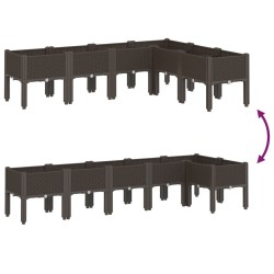 Jardinière avec pieds marron 160x120x42 cm PP 557112557112