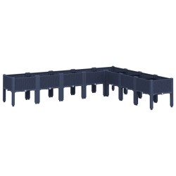 Jardinière avec pieds bleu gris 200x160x42 cm PP 557113557113