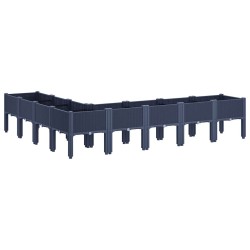 Jardinière avec pieds bleu gris 200x160x42 cm PP 557113557113