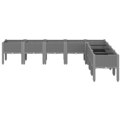 Jardinière avec pieds gris clair 200x160x42 cm PP 557114557114