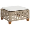Tabouret de jardin et coussin beige 63,5x56x32cm résine tressée 557115557115