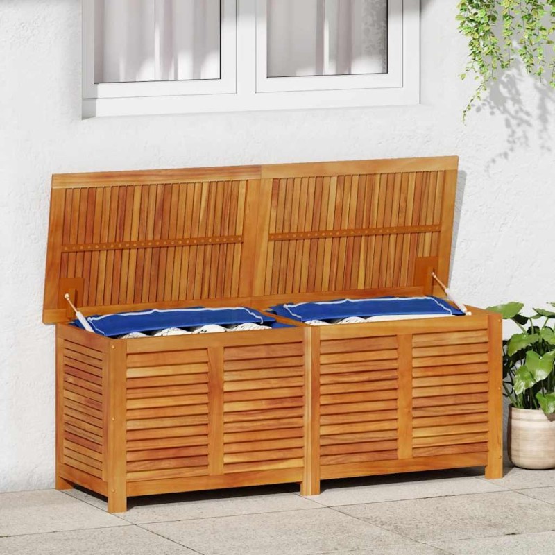 Boîte de rangement de jardin persiennes 150x50x56cm bois acacia 557119557119