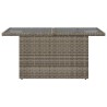 Table de jardin dessus en verre gris 100x55x73cm résine tressée 557124557124