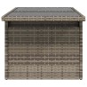 Table de jardin dessus en verre gris 100x55x73cm résine tressée 557124557124