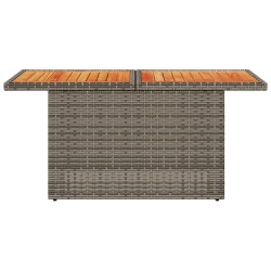 Table de jardin gris 100x55x73 cm résine tressée et bois acacia 557125557125
