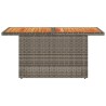Table de jardin gris 100x55x73 cm résine tressée et bois acacia 557125557125